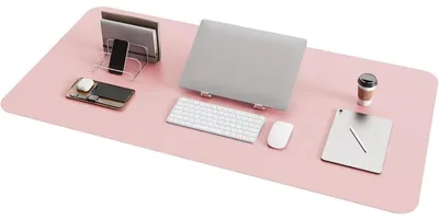 Immagine prodotto di Tappetino per mouse in pelle, con base in ecopelle, colore rosa, dimensioni 100x50 cm