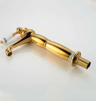 Produktbild von Wasserhahn Küchenarmatur  Einhebelmischer   Bad Armatur  Waschtischarmatur   Waschbecken Wasserhahn  Armatur Mischbatterie (Gold)