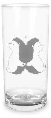 Produktbild von Mr. & Mrs. Panda Wasserglas Igel händchenhaltend 400 ml - Transparent - Geschenk, Hochzeit, Freundin, Cocktailglas, Verknallt, Longdrinkglas, Glas, Lieblingsmensch