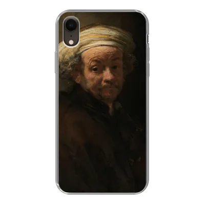 Produktbild von MuchoWow® Handyhülle Schutzhülle Hülle für iPhone XR Selbstbildnis als Apostel Paulus - Gemälde von Rembrandt van Rijn Silikon Softcase Handy Hülle - Schutzdeckel