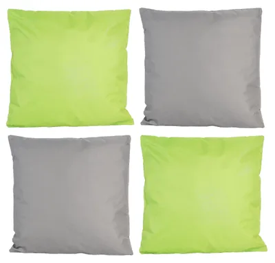 Produktbild von JACK 4x Outdoor Lounge Kissen 45x45cm viele Farben Dekokissen inkl. Füllung Wasserfest Sitzkissen Garten Stuhl, Farbe:2x Grau - 2x Grün