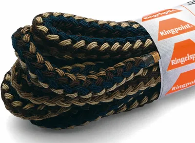 Produktbild von RINGELSPITZ - Rund Dick Schnürsenkel – Robuste Schnürsenkel - 180 cm, beige-braun/beige/marine/