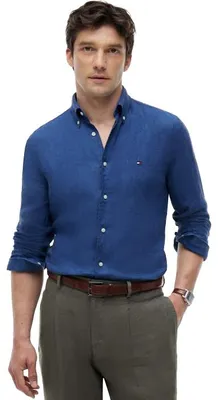Produktbild von Hemd kobaltblau Leinen regular fit Tommy Hilfiger