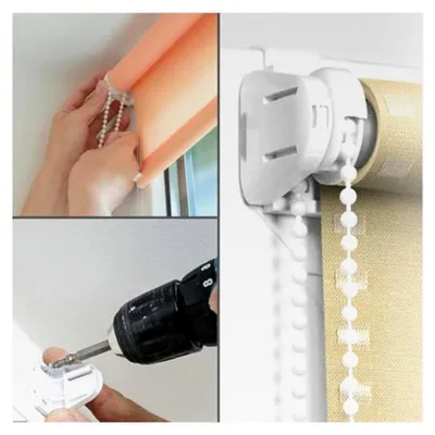 Produktbild von 2er Set Rollo Halterung für Fenster, 17 mm Rollo Halterung ohne Bohren, Zubehör für Verdunkelungsrollos, Ersatzteile für Verdunkelungsrollo und Doppelrollo