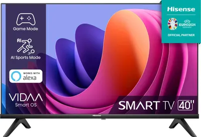 Obrázek produktu pro Hisense 40A4N, 101,6 cm (40"), 1920 x 1080 px, DLED, Smart TV, Wi-Fi, Černá