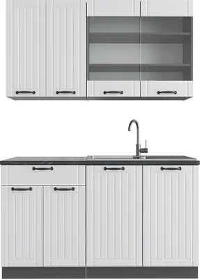 Immagine prodotto di Cucina completa Vicco Fame-Line Bianco rustico/antracite 140 cm senza piano di lavoro, Model 36137