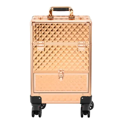 Produktbild von Kosmetikkoffer auf Rollen Aluminium Rose Gold 40L Make-up Trolley abschließbar