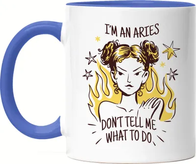 Produktbild von Widder Sternzeichen Tasse Blau Aires Horoskop Geschenkidee März April Geburtstag