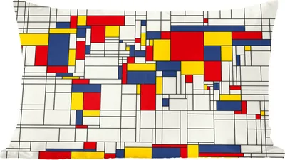 Produktbild von MuchoWow® Zierkissen Sofakissen Wohnzimmer Dekokissen 50x30 cm Weltkarte - Mondrian - Farben - Kinder - Junge - Mädchen - Kinder - Wohnzimmerdekoration - Polster mit Photo