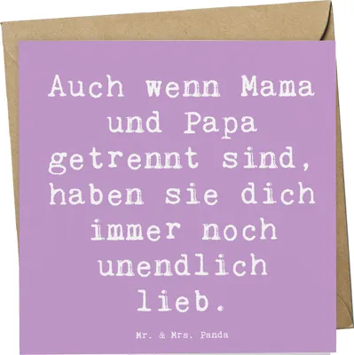 Produktbild von Mr. & Mrs. Panda doppelkarte Spruch Trennung von den Eltern - Lavendeltraum - Geschenk, Liebe bleibt, Unterstützung, Hoffnung, anlasskarte, faltkarte, Trost, Elternliebe