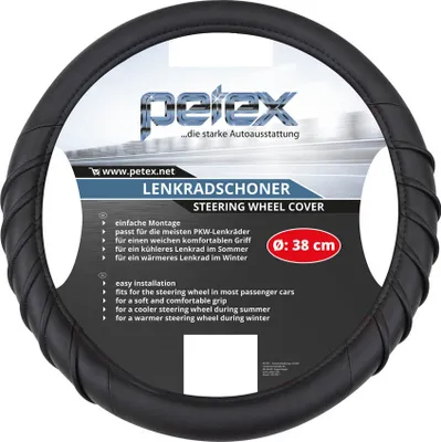 Produktbild von Lenkradbezug, Ø 38 cm, TPE-Ring, Design 1107, schwarz von PETEX