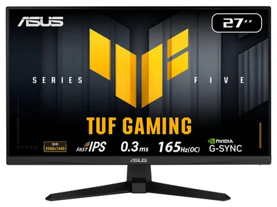 Produktbild von ASUS TUF Gaming VG27AQE5A, 68,6 cm (27"), 2560 x 1440 Pixel, Quad HD, LED, 0,3 ms, Schwarz