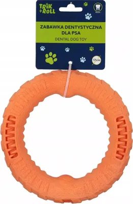 Produktbild von Kolo-Pom Hundespielzeug Orange, Zahnpflege mit Noppen, bissfest, 17 cm, 0,18 kg