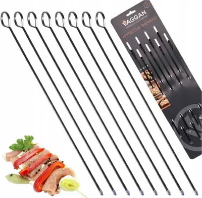 Obrázek produktu pro Grilovací špízy černé ocelové příslušenství 31,5 cm 8 kusů.