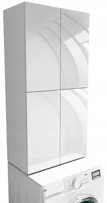 Zdjęcie produktu dla szafka nad pralkę łazienkowa 60 60cm wisząca biała + połysk 60x120