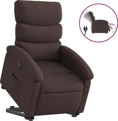 Produktbild von vidaXL Relaxsessel mit Aufstehhilfe Elektrisch Dunkelbraun Stoff