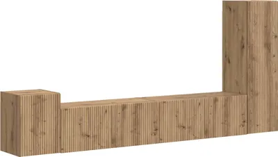 Immagine prodotto di vidaXL mobile TV a parete 3 pezzi in legno di quercia artigianale