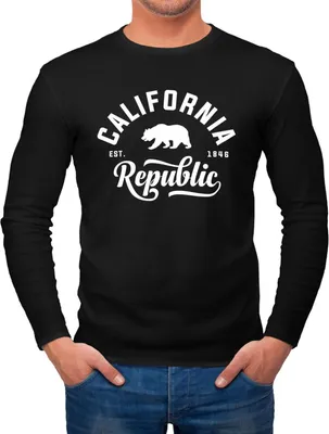 Produktbild von Herren Longsleeve California Republic Bär Langarmshirt Neverless® schwarz L