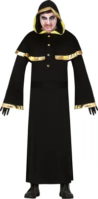 Produktbild von Schwarz goldene Robe Kostüm für Herren, Größe:L