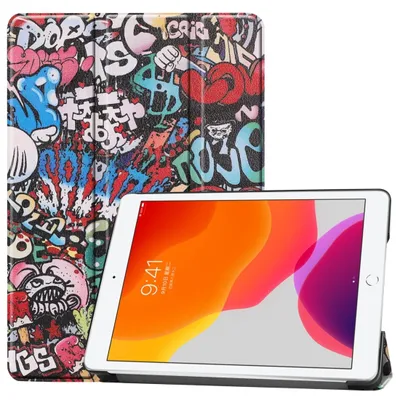 Produktbild von Mobigear Dreifach-Faltetui für iPad 9 (2021) – Klapphülle – Graffiti-Design