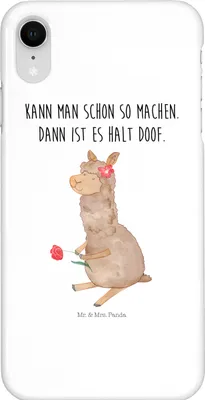 Produktbild von Mr. & Mrs. Panda Iphone XR Handyhülle Alpaka Blume - Weiß - Geschenk, Lama, Premium Kunststoff, Lamas, Spruch, Handy Case