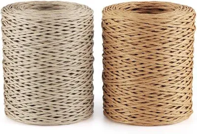 Image de Ficelle en papier pour fleurs, 2 x 100 m, couleurs naturelles, style rustique
