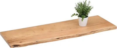 Produktbild von Refurbished Möbelretoure Holzplatte Akazienholz eiche massiv 80x30 cm Holzbrett einseitige Baumkante ARYA