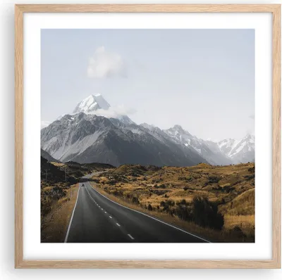 Produktbild von Gerahmtes Poster - Rahmen in heller Eiche - Weg Berg Gipfel - 50x50 cm - Wand Bild - Wanddeko - Wandbilder - Kunstposter - Wandposter - Bilderrahmen - Bilder - Kunstdruck - P2NAC50x50-4833