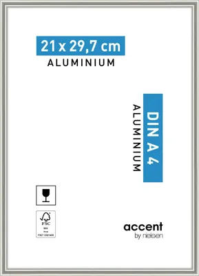 Image de Cadre Nickel, l.21 x H.29.7 cm, aluminium gris