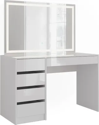 Obrázek produktu pro Toaletní stolek Vicco Sherry Bílá/bílý vysoký lesk 119.8 cm s LED zrcadlem, Model 57602