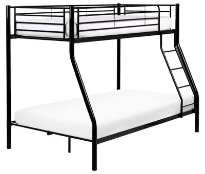 Obrázek produktu pro BELIANI Palanda pro 3 osoby černá kovová železná 90/140 x 200 cm jednolůžko a dvoulůžko vysoká postel moderní styl dětský pokoj