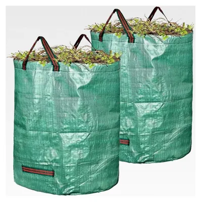 Produktbild von Gartensäcke mit Trageschlaufen | Gartensack 2x 272L Set für Gartenabfälle - Selbststehend, 4 Griffe, Stabil, Robust & Faltbar