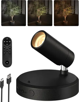 Produktbild von LED Wandstrahler Akku, kabellose Wandleuchte mit 2000mAh Batterie, dimmbar und schwenkbar für Bilder, Fotos, Pflanzen und Wohnraum Dekoration