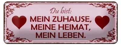 Produktbild von Blechschild Spruch 27x10cm bist mein Zuhause meine Heimat Dekoration