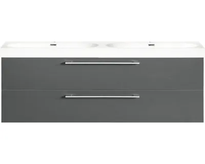 Produktbild von Doppelwaschbecken mit Unterschrank Differnz SOMERO BxHxT 120x54x38 cm Frontfarbe anthrazit 36.104.81