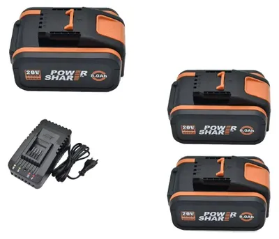 Image de Batterie rechargeable, capacité de 8000 mAh, compatible avec les outils 20V, chargeur 8,0 Ah x 3, batterie x 1