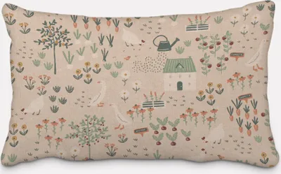 Produktbild von SCHÖNER LEBEN. Kissenhülle Bauernhof Garten natur weiß Größe 30x50cm (HxB) 30x50cm (HxB) Größe