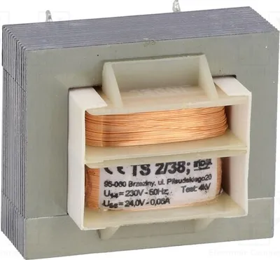 Image de 1 transformateur : alimentation 0,06 A, 2 VA, 24 V, 230 V CA. Montage : vis TS2/38 - Transformateur