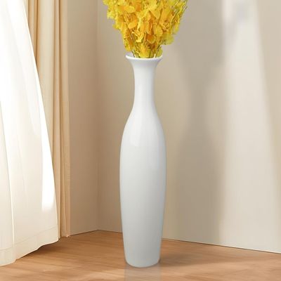 Vasen, Dekovase, Keramik Vase, Bodenvase, 50 cm, Blumenvase, Tischvase, Weiß, Wohnzimmer Deko, für Trockenblume und Pampasgras, Wohnkultur