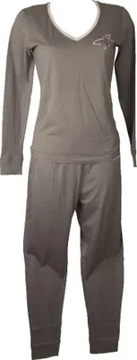 Produktbild von EMPORIO ARMANI Damen Schlafanzug Sommer Baumwolle lange Hose Langarm Jersey V-Ausschnitt Artikel 163549 + 163552 5P268, ITA S - CN 165 / 70, Cotone 100%