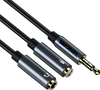 Produktbild von MMOBIEL Kopfhörer-Splitter 3,5mm - Mikrofon- und Audio-Splitter – Aux-Splitter - 30 cm