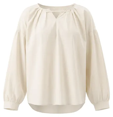 Produktbild von Weiße Damen Bluse mit klassischem Kragen und Knopfleiste, Größe L