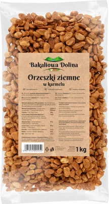 Zdjęcie produktu dla Orzeszki ziemne w polewie karmelowej 1 KG - Prażone orzeszki ziemne - Chrupiące i słodkie - Przekąska na imprezę