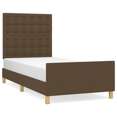 Image de Cadre de lit sans matelas et tête de lit marron foncé 80x200cm