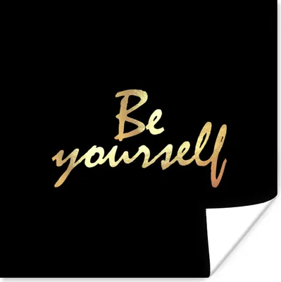 Produktbild von MuchoWow® Poster Zitate - Selbstvertrauen - Gold - Schwarz 100x100 cm - Babyzimmer