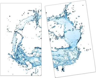 Produktbild von Spritzschutz Herdabdeckplatte Schneidebrett aus Glas Wasser Splash 2-Teilig (60x52cm)