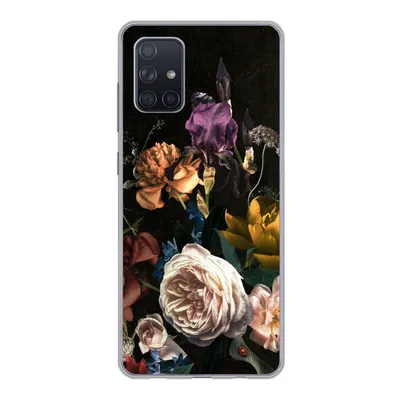 Produktbild von MuchoWow® Handyhülle Schutzhülle Hülle für Samsung Galaxy A51 Blumen - Rosen - Muster Silikon Softcase Handy Hülle - Schutzabdeckung