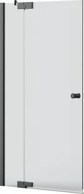 Produktbild von Jungborn Badewannenaufsatz SETTE 90 cm Montage links Profilfarbe schwarz Klarglas mit Schmutzabweisende Glasbeschichtung