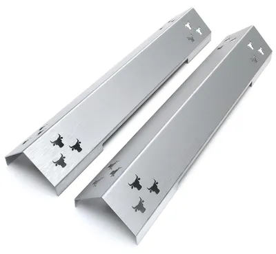 Produktbild von Gasgrill Brennerabdeckung Edelstahl passend für alle Jamestown Knox 2-Brenner, Farbe:2er Set Matt Bulle