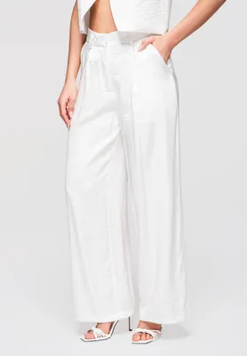 Produktbild von LARICA Wide Leg Hose mit hohem Bund und geradem Schnitt OW-PA-E0002 off white S
